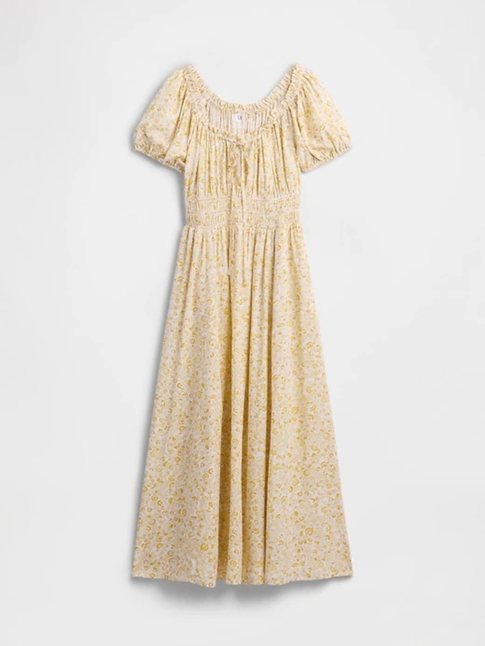 GAP NWT Yellow Floral Puff-Sleeve Maxi Dress~Size L - Picture 3 of 6
